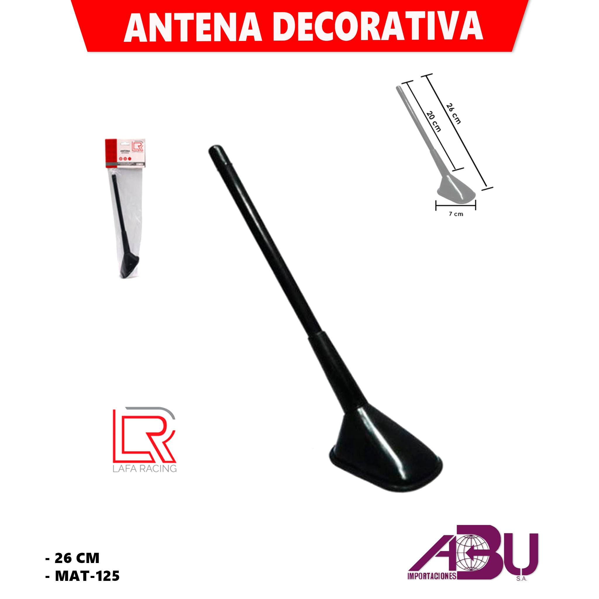 🔊 Antena de carro FM/AM universal – 26 cm de largo
