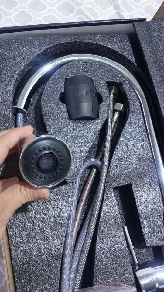 🚰 Grifo Gris 360° Tipo Mezcladora con Manguera Extraíble