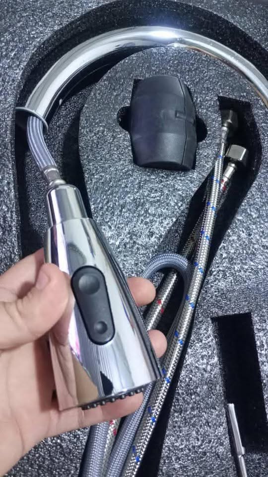 🚰 Grifo Gris 360° Tipo Mezcladora con Manguera Extraíble