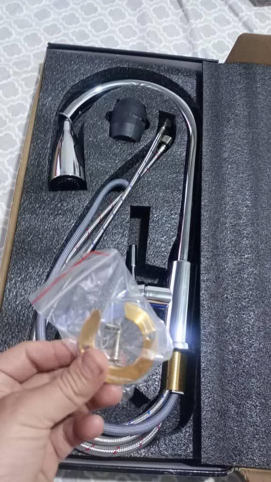 🚰 Grifo Gris 360° Tipo Mezcladora con Manguera Extraíble