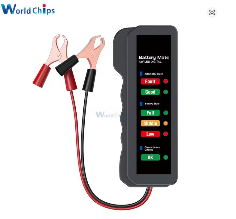 🔋⚡ ¡Revisa la carga de tu batería en segundos con nuestro probador universal! 🔧🚗