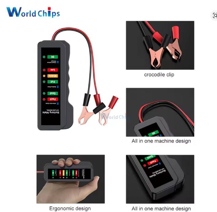 🔋⚡ ¡Revisa la carga de tu batería en segundos con nuestro probador universal! 🔧🚗