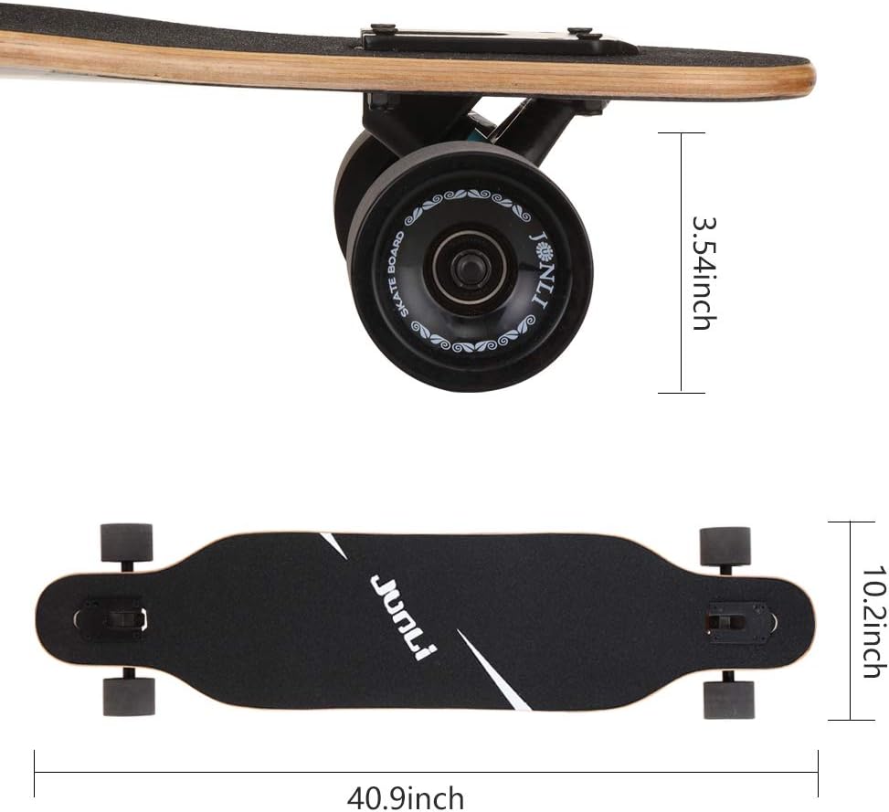 Junli - Patineta Freeride Longboard de 41 pulgadas - Cruiser para cruising, carving y descenso (Zona Gris) (Color: 2.Zona Gris)