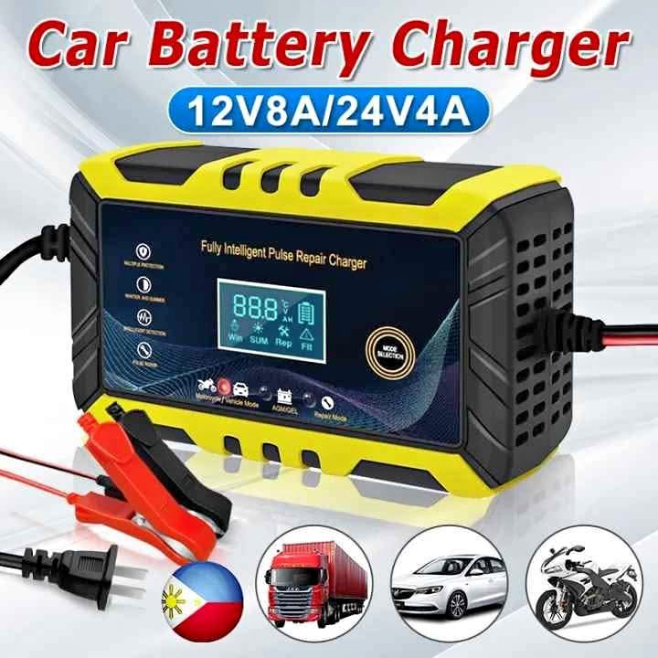 Cargador Batería Auto Carro Moto Inteligente 12V/8A 24V/4A