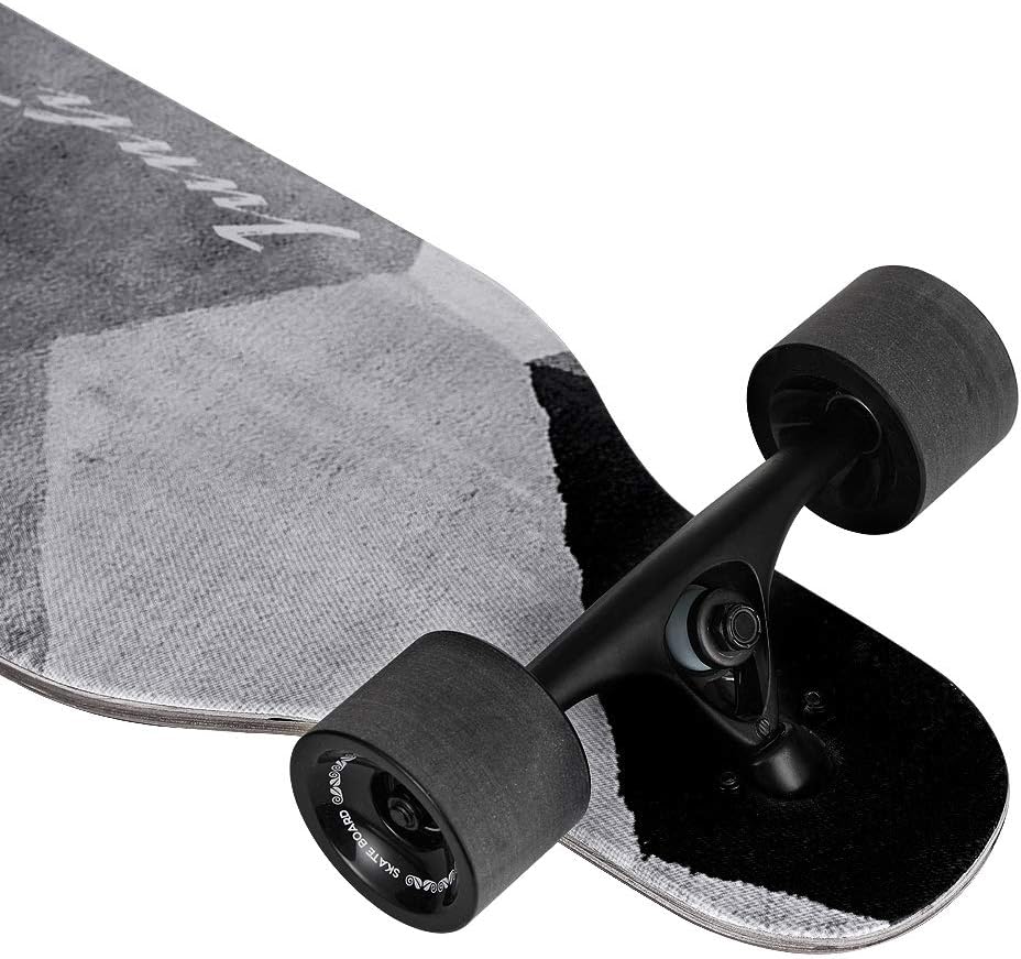 Junli - Patineta Freeride Longboard de 41 pulgadas - Cruiser para cruising, carving y descenso (Zona Gris) (Color: 2.Zona Gris)