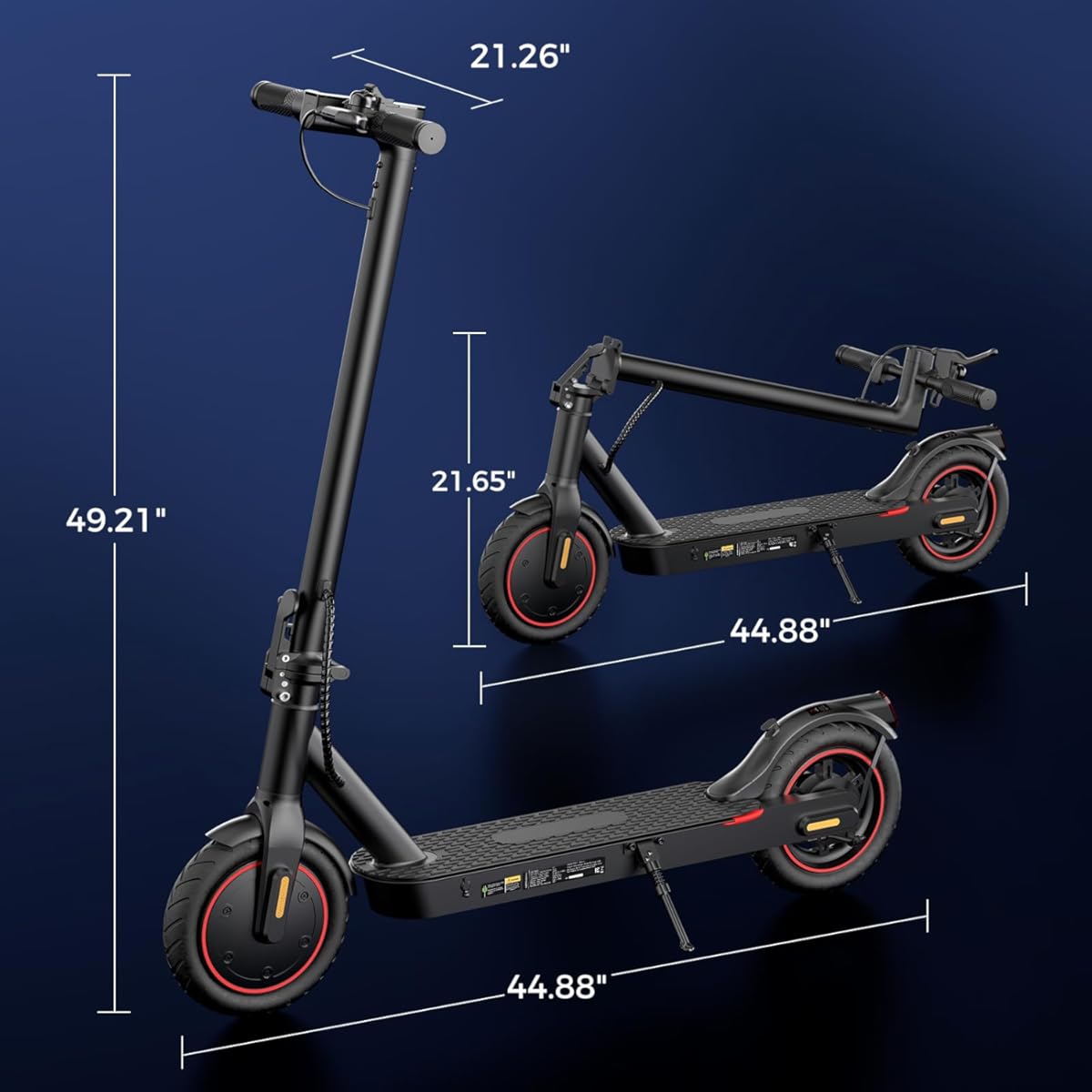 Scooter eléctricos - Patinete eléctrico para adultos de 500 W/1000 W, velocidad máxima de 29/40 km/h, neumáticos de 21,5 cm, autonomía de 3,5/45 km, patinete eléctrico portátil para adultos y adolescentes (color: negro)