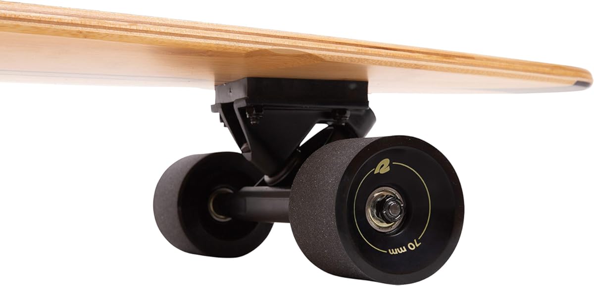 Retrospec Zed Pintail Longboard Skateboard Complete Cruiser | Bamboo & Canadian Maple Wood Cruiser w/Reverse Kingpin Trucks for Commuting, Cruising, Carving & Downhill Riding (Color: Black-Pipeline, Tamaño: O/S)