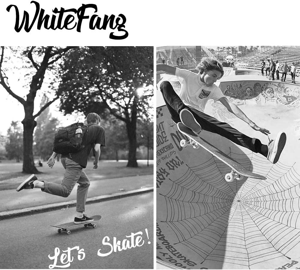 Patineta completa WhiteFang de 31 x 7,88 pulgadas, 7 capas de arce canadiense, cóncava doble, estándar y trucos para principiantes, patineta para niños (flecha) (color: flecha)