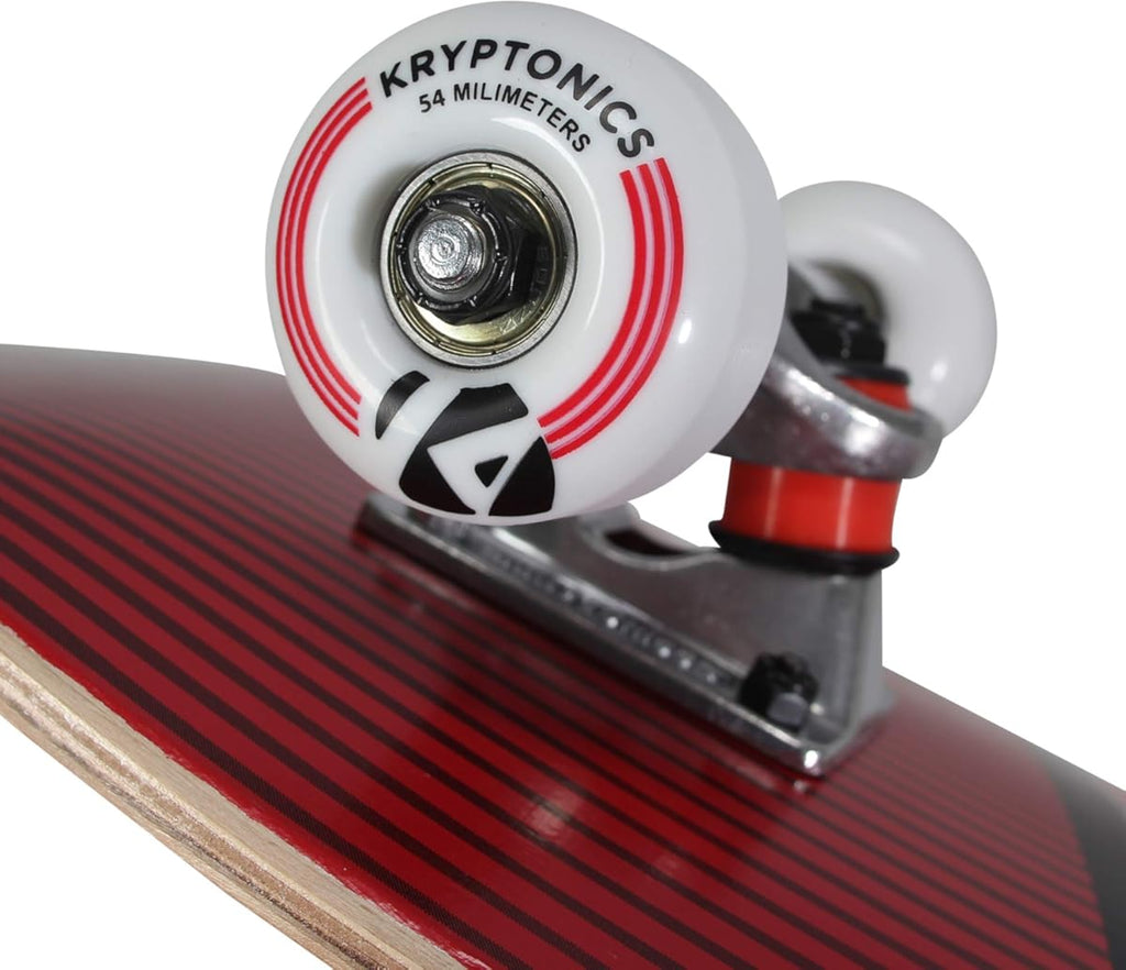 Patineta completa Kryptonics Star Series de 31 pulgadas - Cali-Red (Color: Rojo/Negro, Tamaño: 31" x 8")