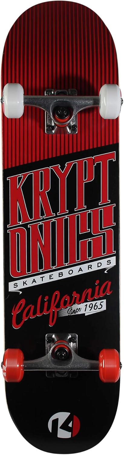 Patineta completa Kryptonics Star Series de 31 pulgadas - Cali-Red (Color: Rojo/Negro, Tamaño: 31" x 8")