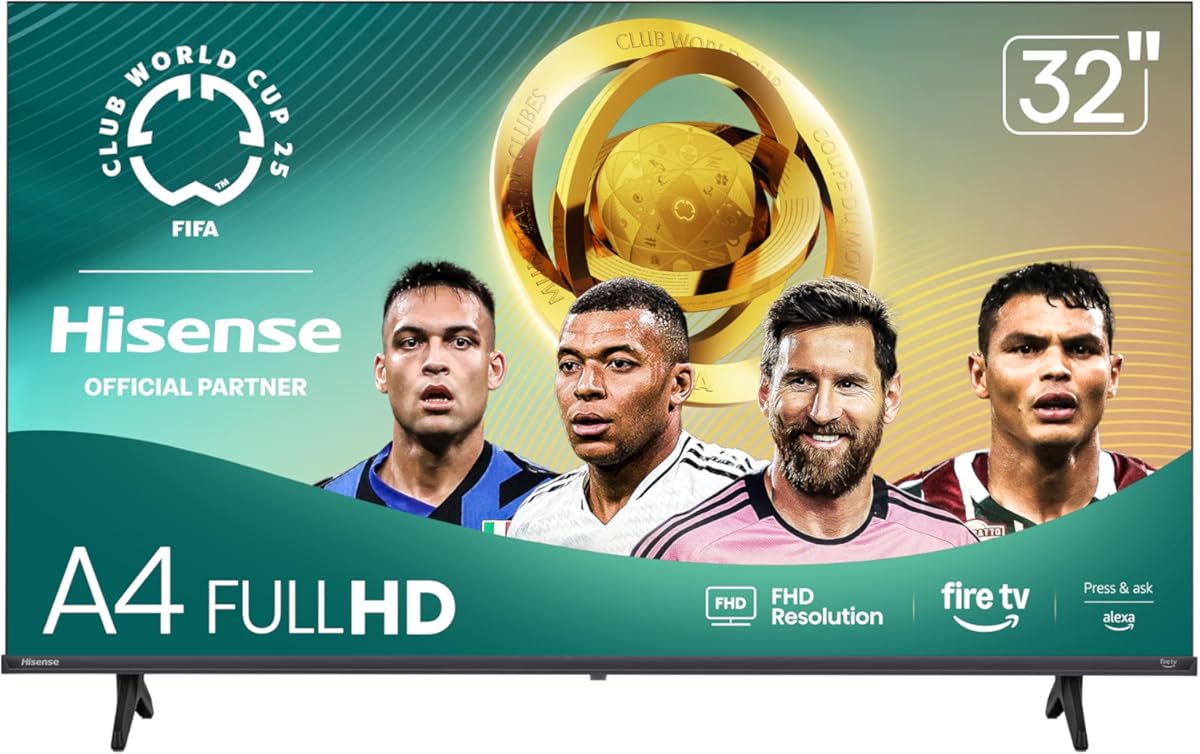 Televisor inteligente Hisense Fire TV FHD 1080p serie A4 de 32 pulgadas (modelo 32A4NF, 2025) con DTS Virtual: X, diseño de bisel delgado y Alexa integrado (tamaño: 32 pulgadas)