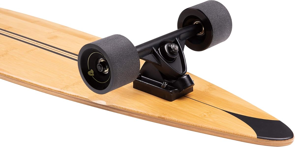 Retrospec Zed Pintail Longboard Skateboard Complete Cruiser | Bamboo & Canadian Maple Wood Cruiser w/Reverse Kingpin Trucks for Commuting, Cruising, Carving & Downhill Riding (Color: Black-Pipeline, Tamaño: O/S)