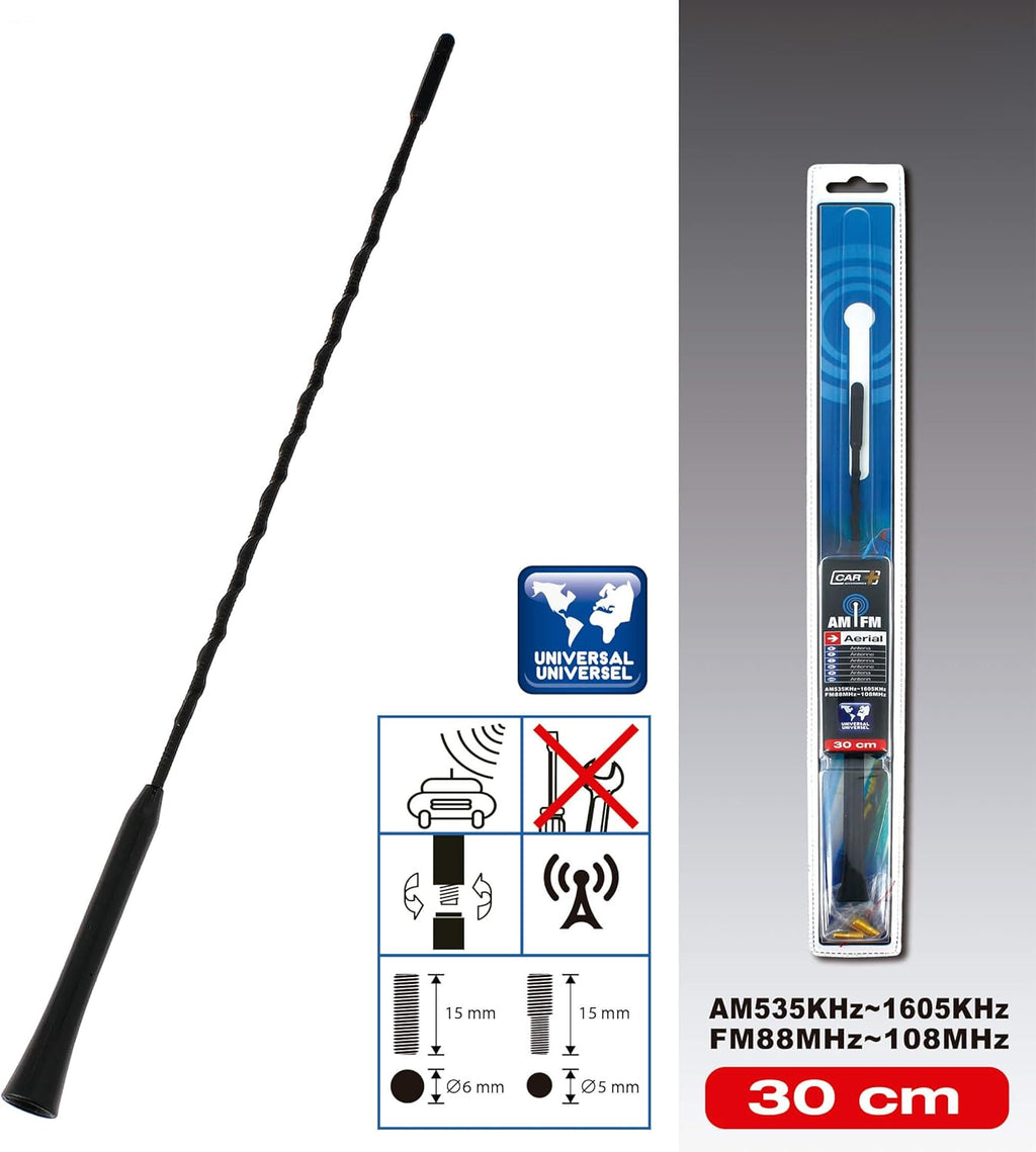 📡🚗 Antena de Rosca para Carro – 30 cm 🔝✨