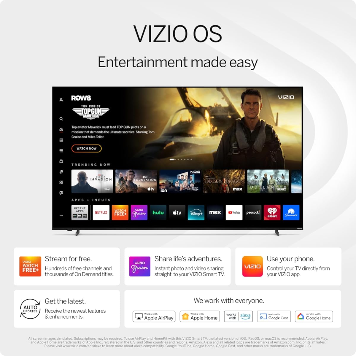 Televisor inteligente VIZIO Full HD 1080p de 40 pulgadas con DTS Virtual: X, compatibilidad con Alexa, Chromecast integrado y capacidad para auriculares Bluetooth (VFD40M-08 nuevo)