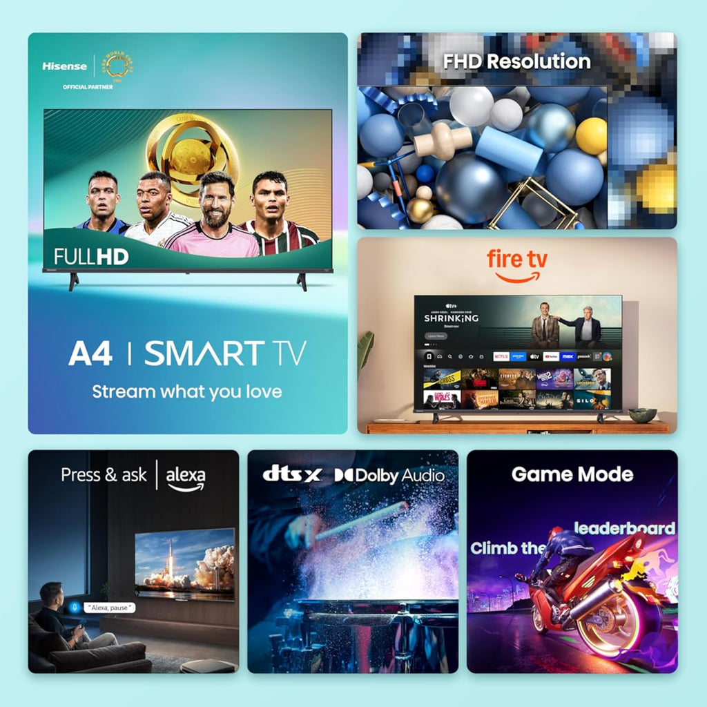 Televisor inteligente Hisense Fire TV FHD 1080p serie A4 de 32 pulgadas (modelo 32A4NF, 2025) con DTS Virtual: X, diseño de bisel delgado y Alexa integrado (tamaño: 32 pulgadas)