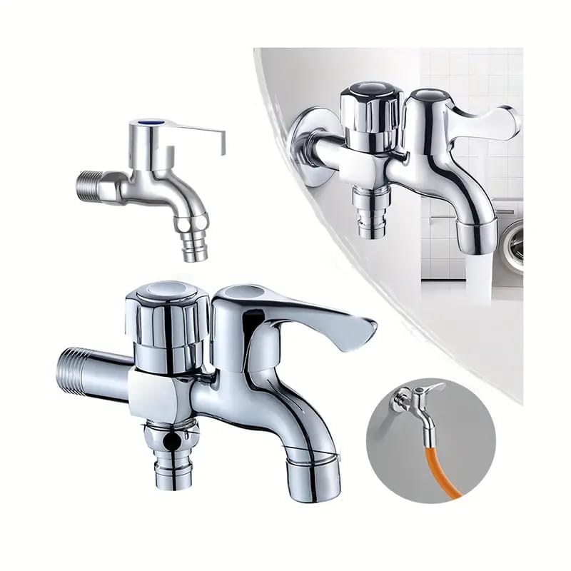 🚰💧 Grifo de Pared – 2 Entradas y 2 Manijas 💧🚰