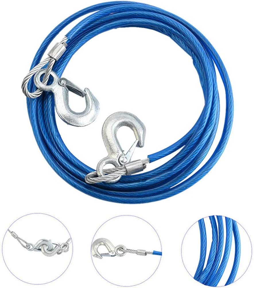 🚗🔧 Cable de Remolque de Acero Inoxidable para Carros 🔧🚗